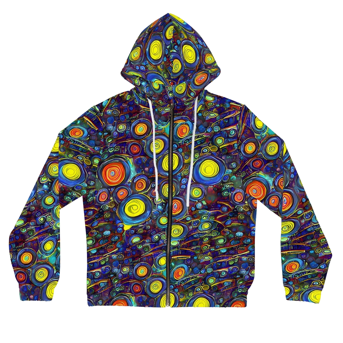 Indigo Cyclone on Women's Full-Zip Hoodie — Front