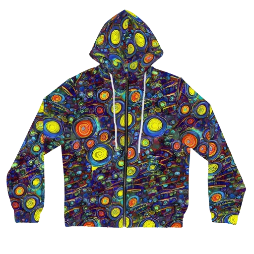 Indigo Cyclone on a Women's Full-Zip Hoodie