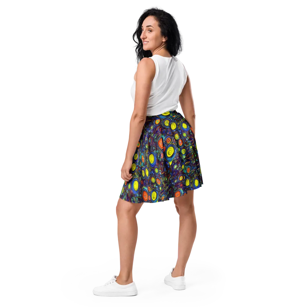 Indigo Cyclone on Skater Skirt — Back