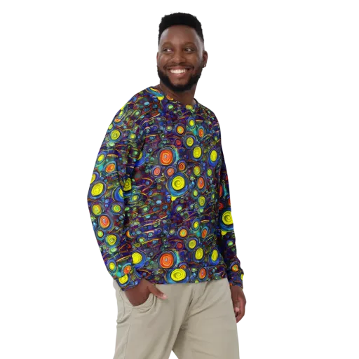 Indigo Cyclone on a Sweatshirt