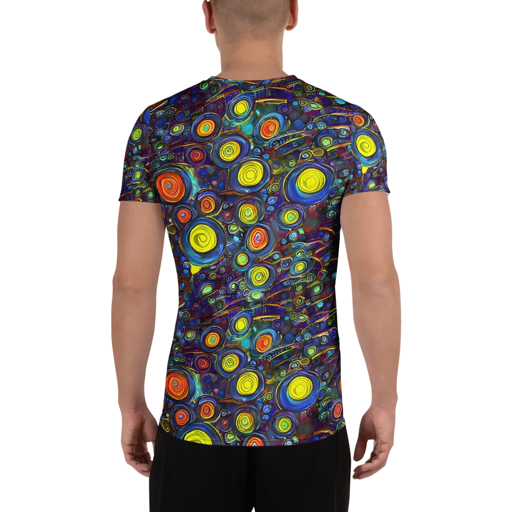 Indigo Cyclone on Men's Athletic T-Shirt — Back