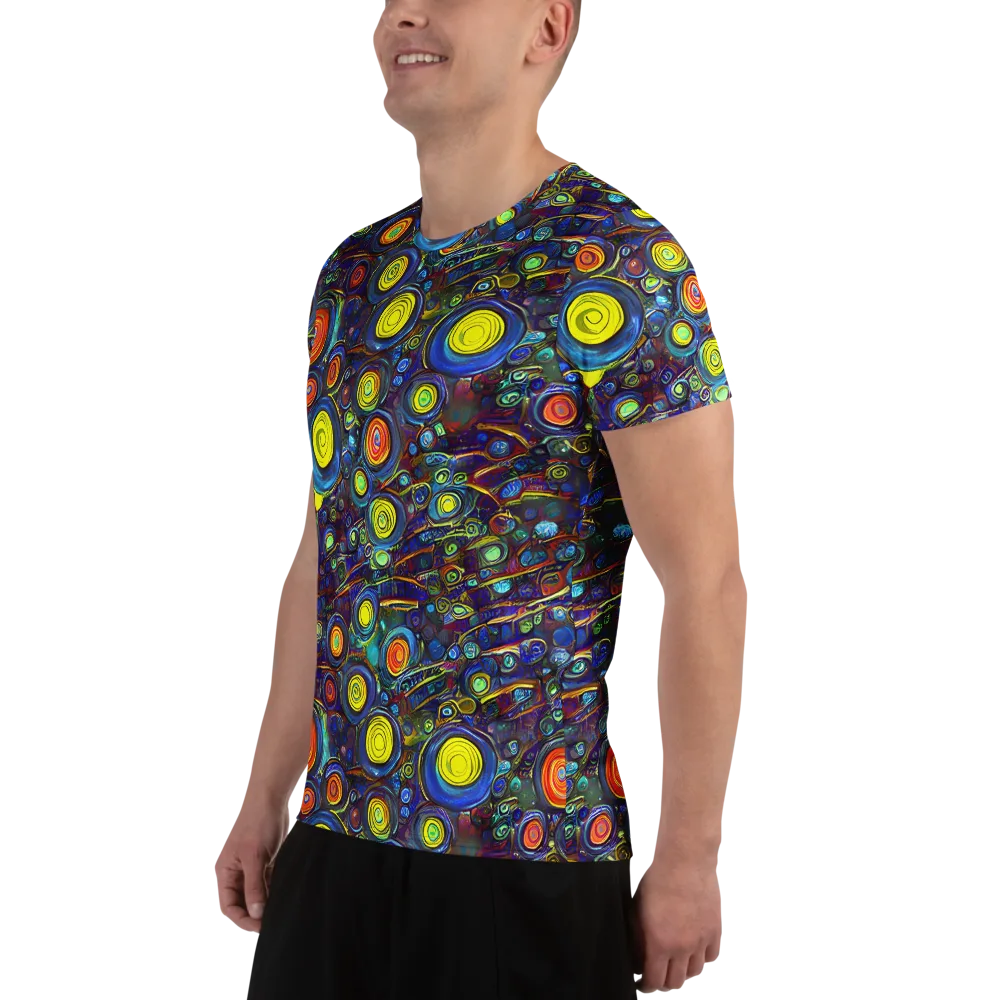 Indigo Cyclone on Men's Athletic T-Shirt — Left