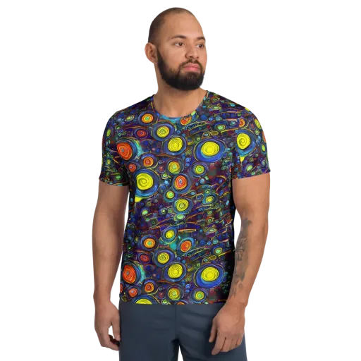 Indigo Cyclone on a Men's Athletic T-Shirt