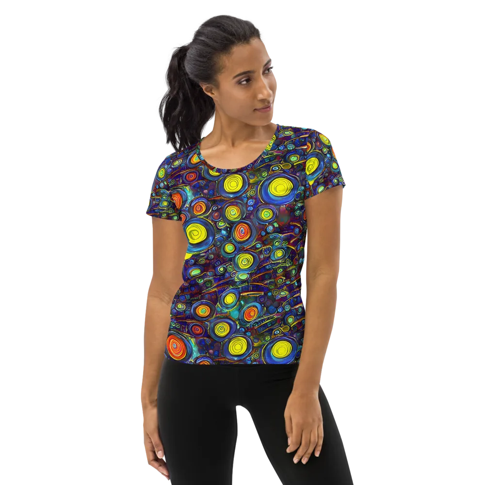 Indigo Cyclone on Women's Athletic T-Shirt — Front