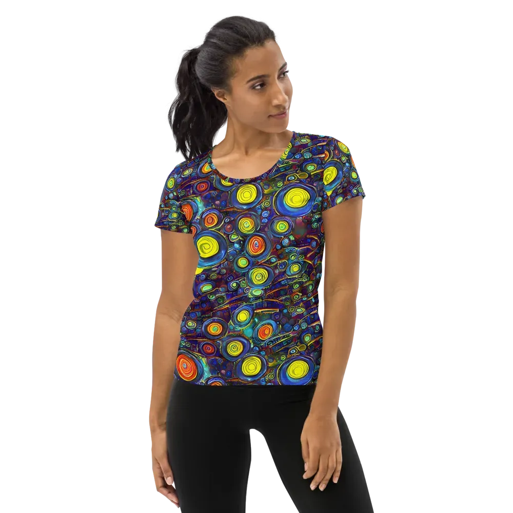Indigo Cyclone on Women's Athletic T-Shirt — Front