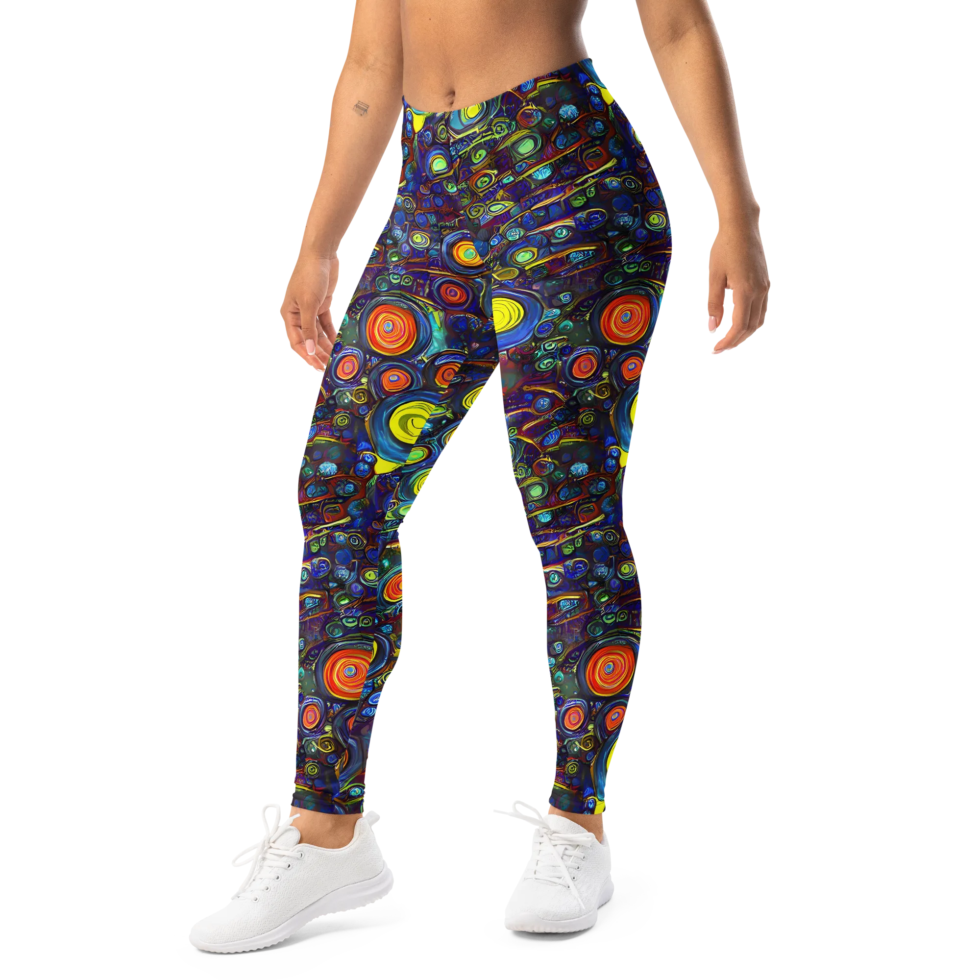 Indigo Cyclone on Leggings — Left Front