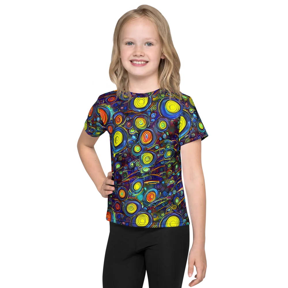 Indigo Cyclone on Kids Crew Neck T-Shirt — Front