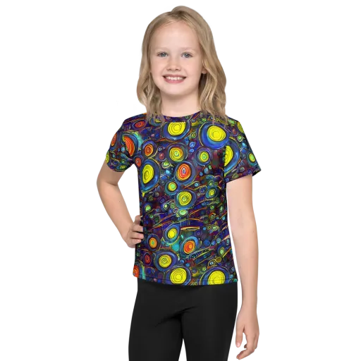 Indigo Cyclone on a Kids Crew Neck T-Shirt