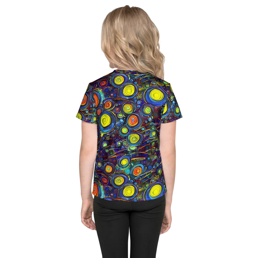 Indigo Cyclone on Kids Crew Neck T-Shirt — Back