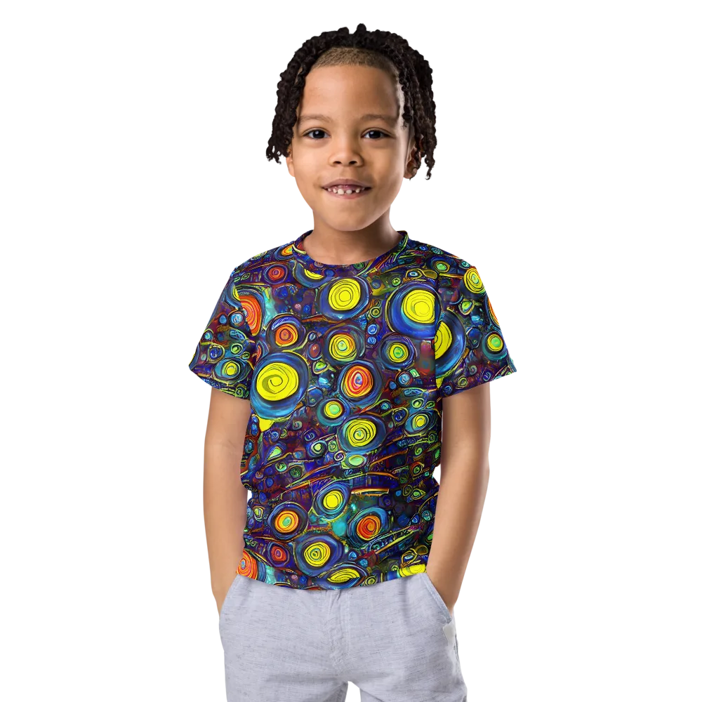 Indigo Cyclone on Kids Crew Neck T-Shirt — Front