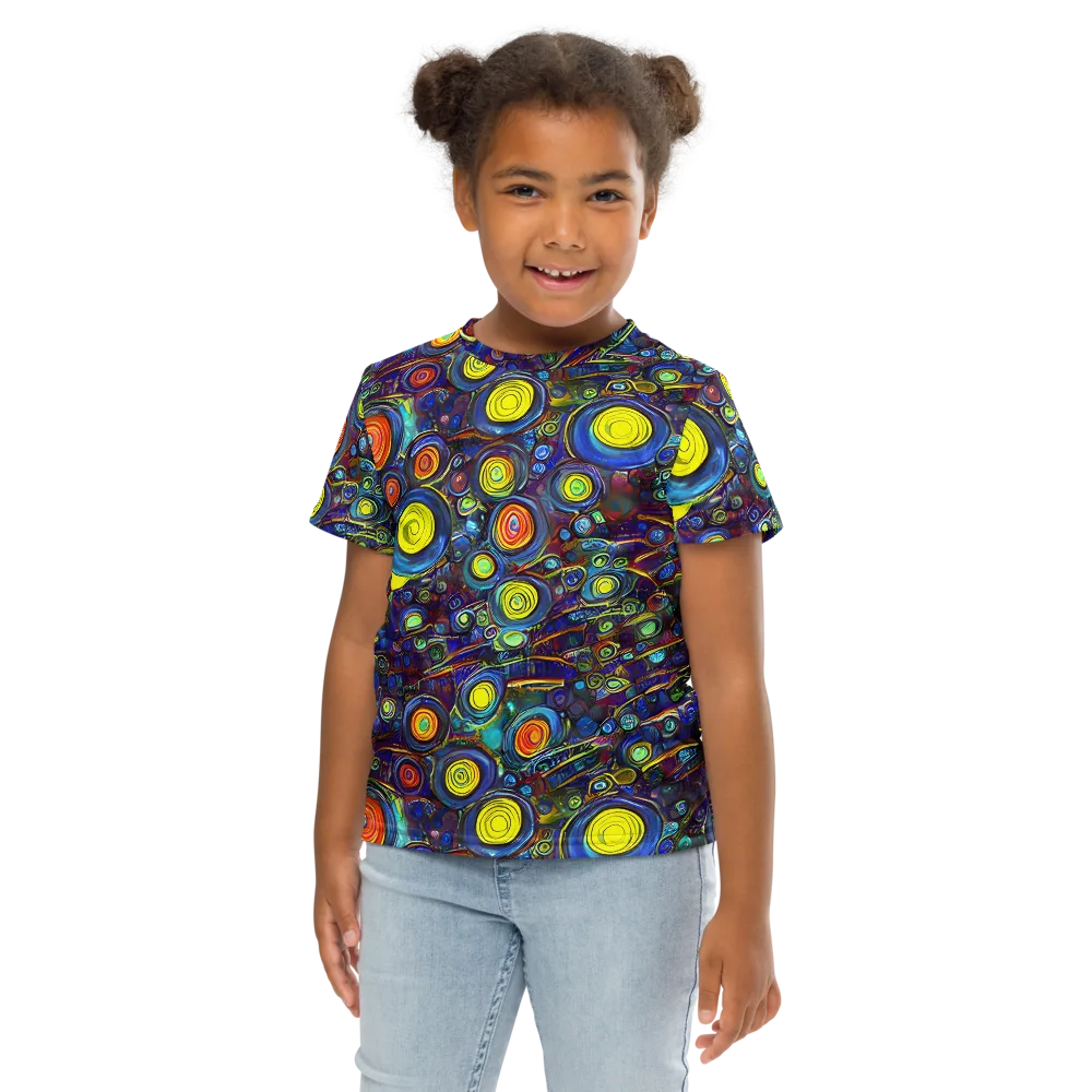 Indigo Cyclone on Kids Crew Neck T-Shirt — Front