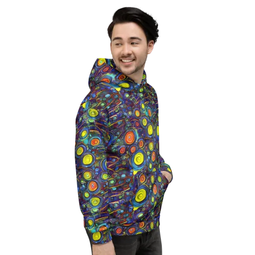 Indigo Cyclone on a Hoodie