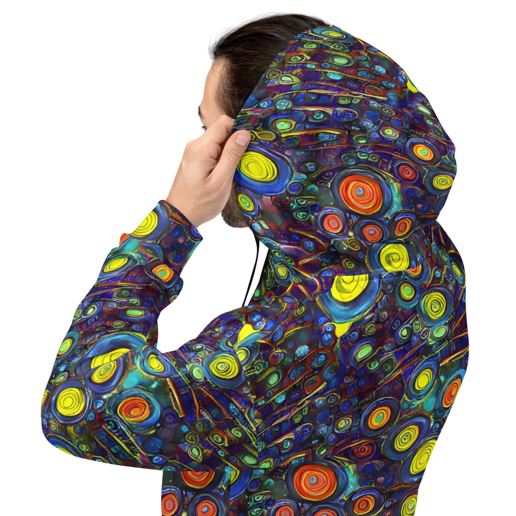 Indigo Cyclone on Hoodie — Back