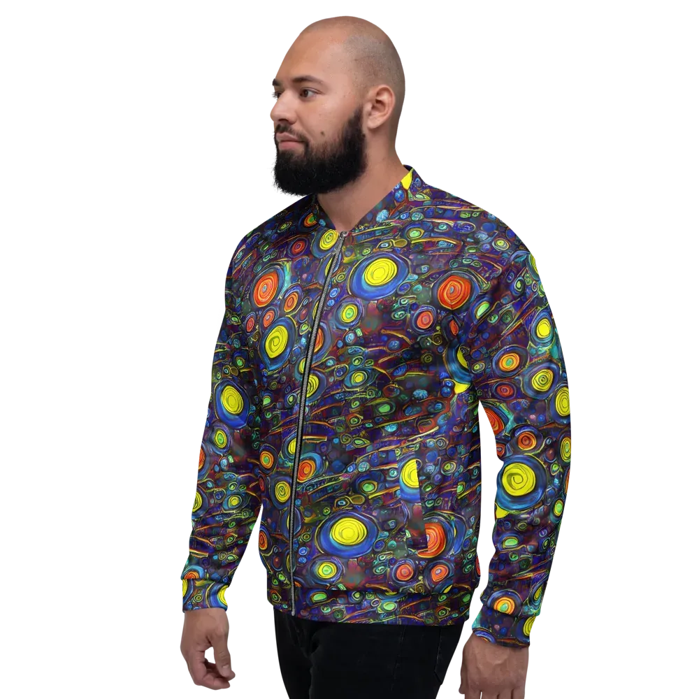 Indigo Cyclone on Bomber Jacket — Left