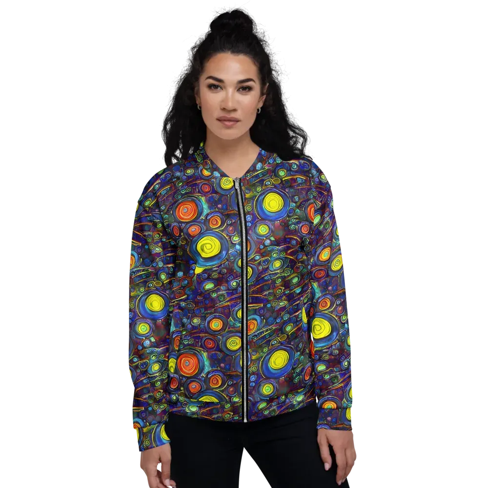 Indigo Cyclone on Bomber Jacket — Front