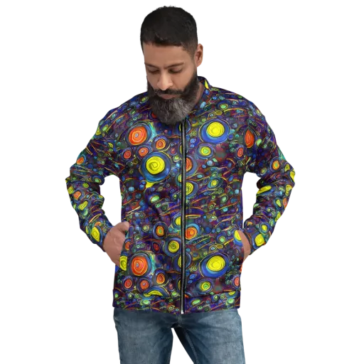 Indigo Cyclone on a Bomber Jacket
