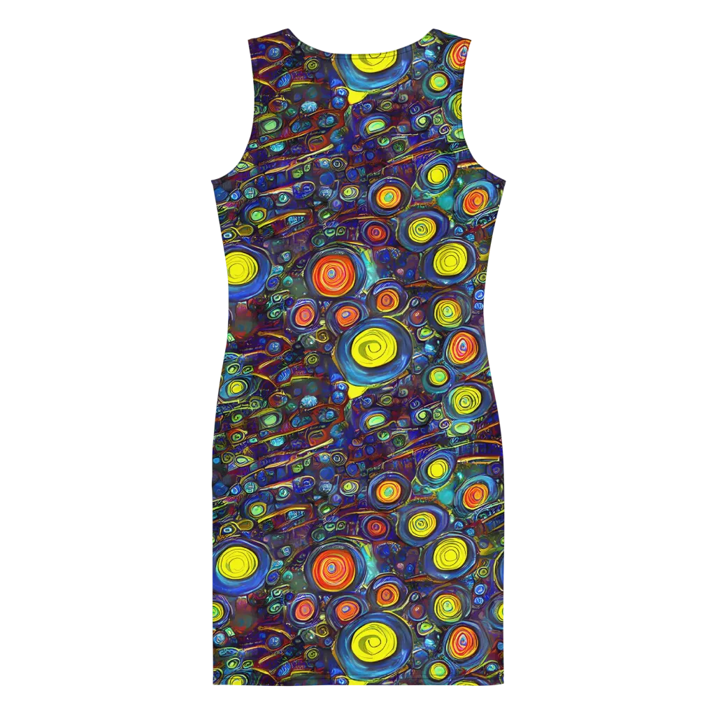 Indigo Cyclone on Bodycon Dress — Back