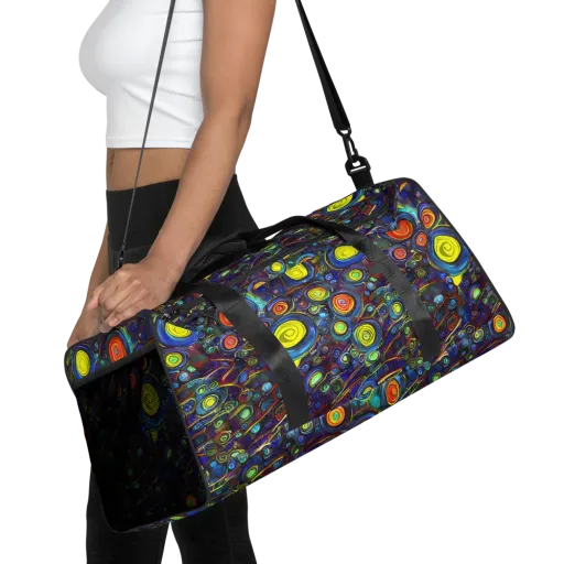 Indigo Cyclone on a Duffle Bag
