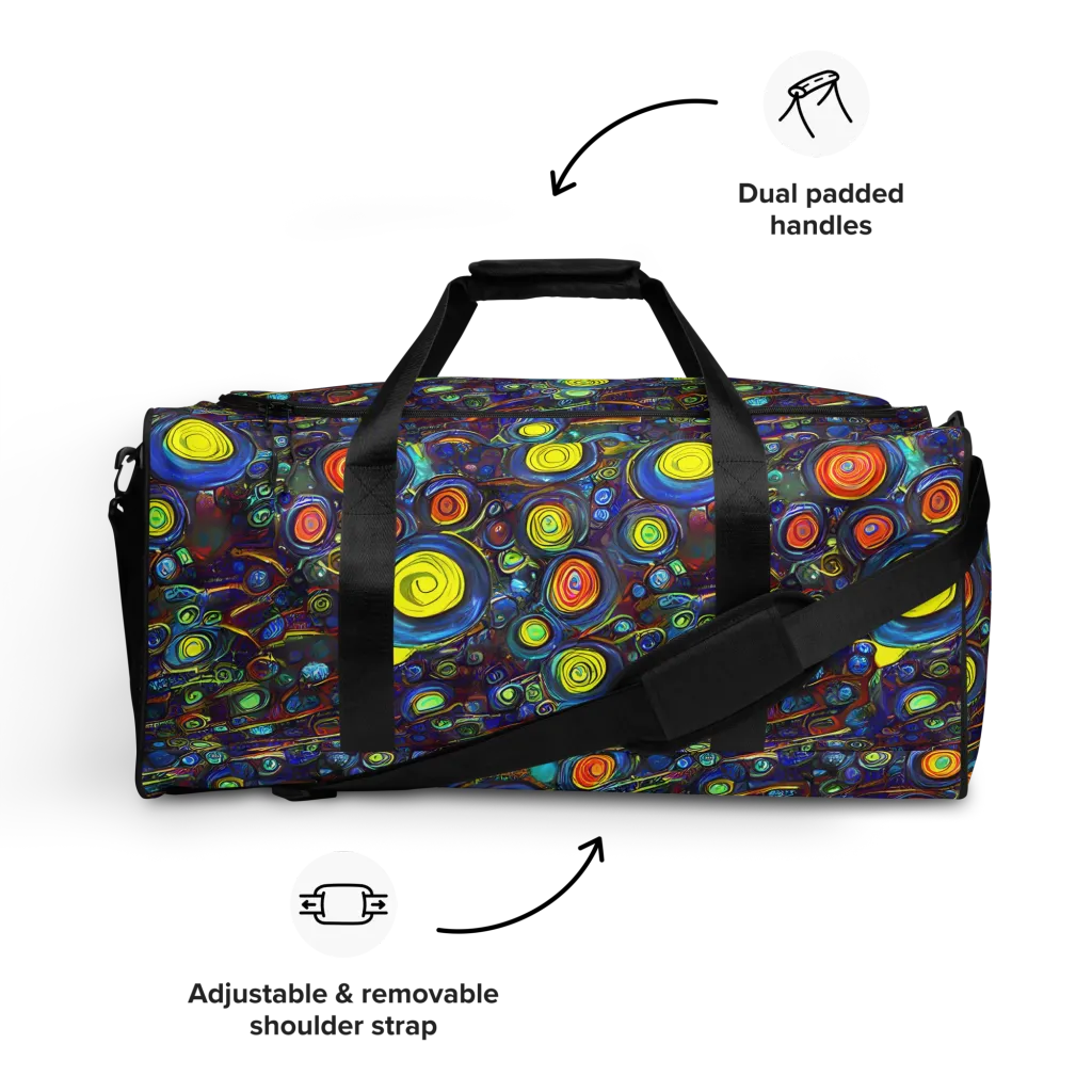 Indigo Cyclone on Duffle Bag — Front