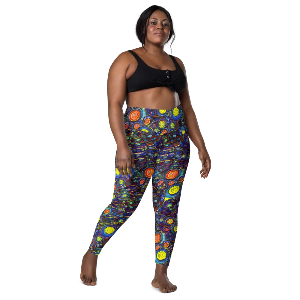 Indigo Cyclone on Leggings with Pockets — Front
