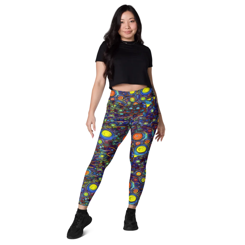 Indigo Cyclone on Leggings with Pockets — Front
