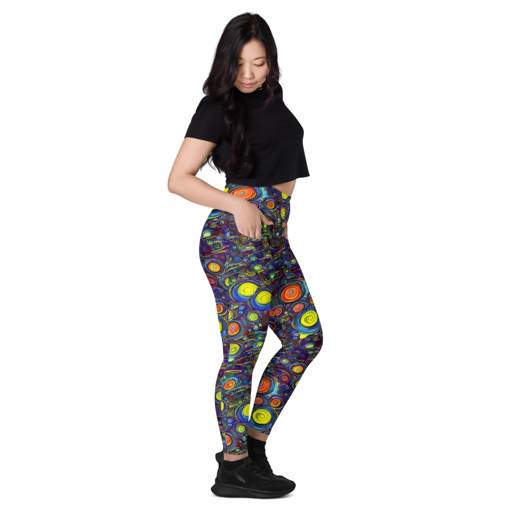 Indigo Cyclone on Leggings with Pockets — Right