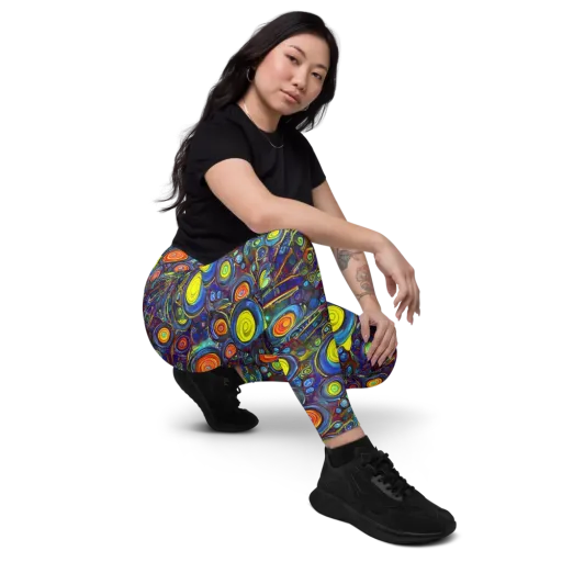 Indigo Cyclone on a Leggings with Pockets