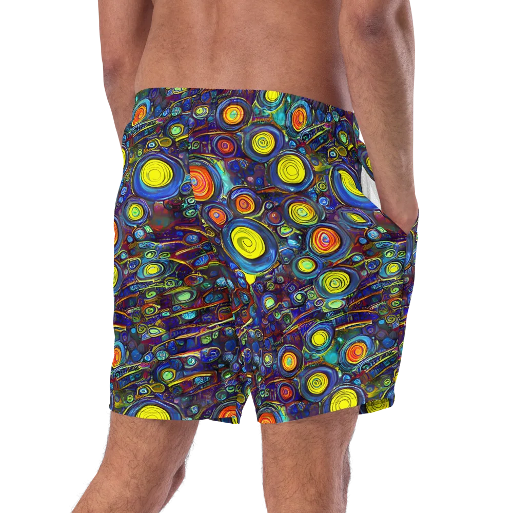 Indigo Cyclone on Swim Trunks — Right Back