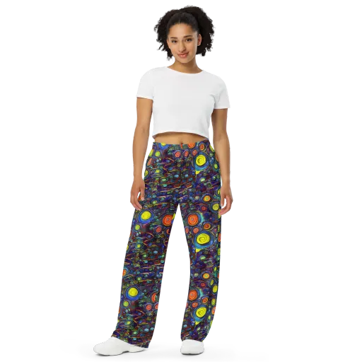 Indigo Cyclone on a Wide-Leg Pants