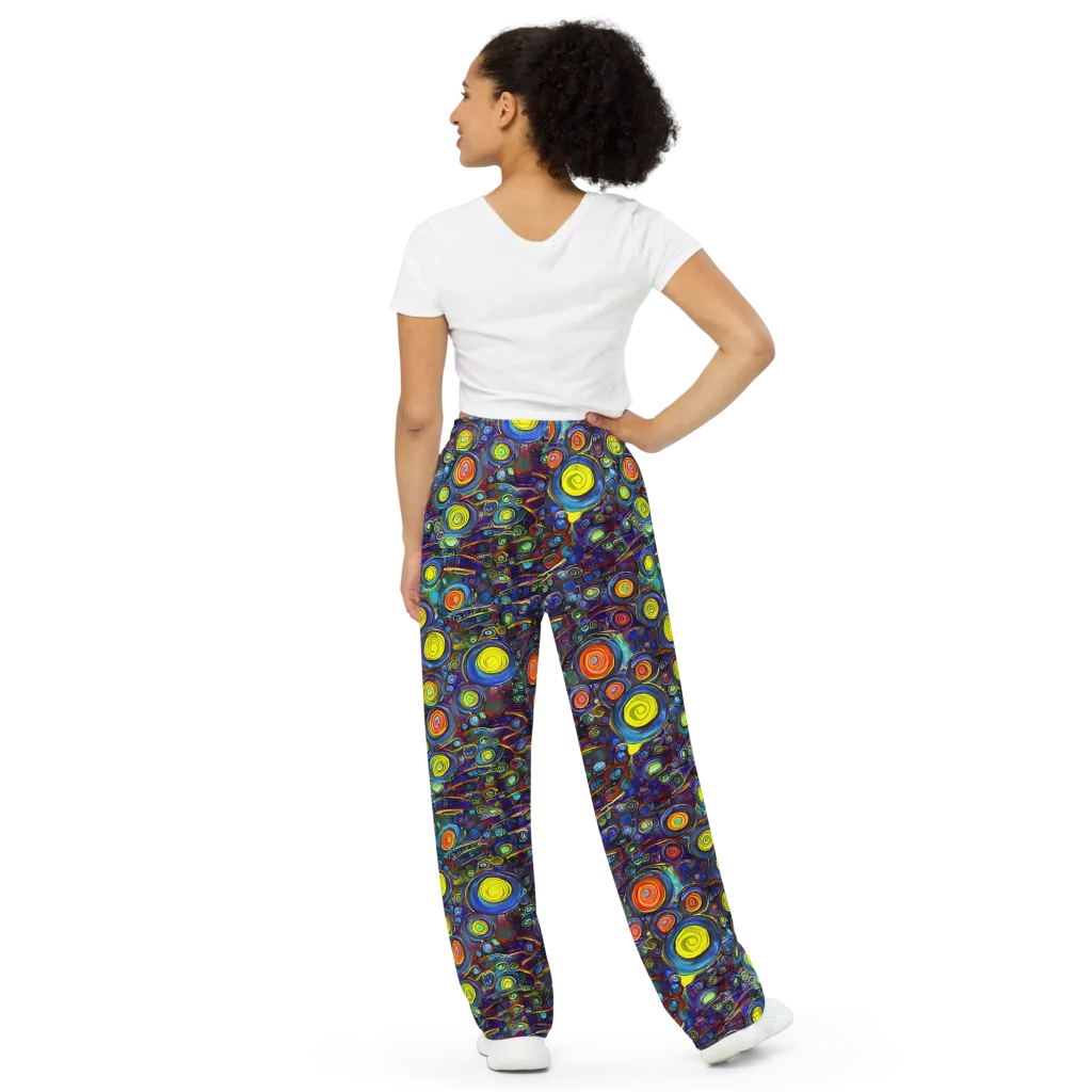 Indigo Cyclone on Wide-Leg Pants — Back