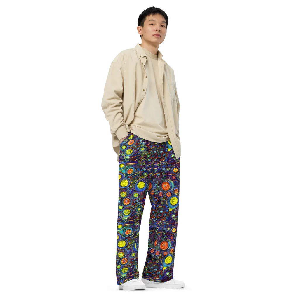 Indigo Cyclone on Wide-Leg Pants — Right Front