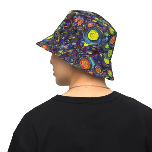 Indigo Cyclone on a Reversible Bucket Hat