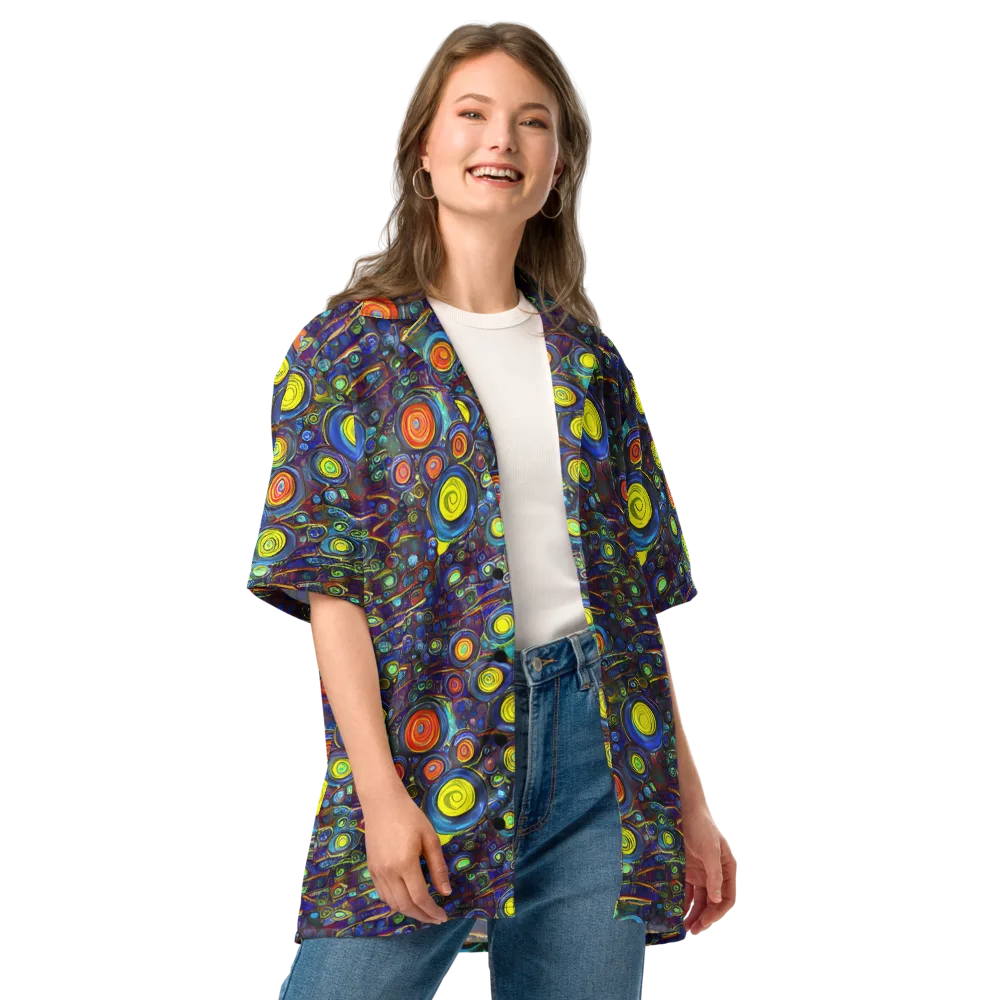 Indigo Cyclone on Button Shirt — Front