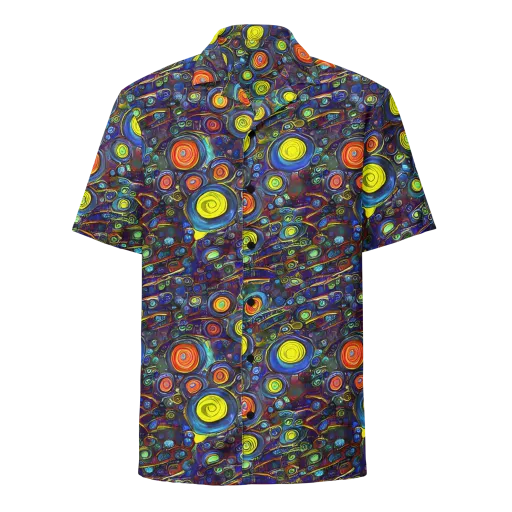 Indigo Cyclone on a Button Shirt