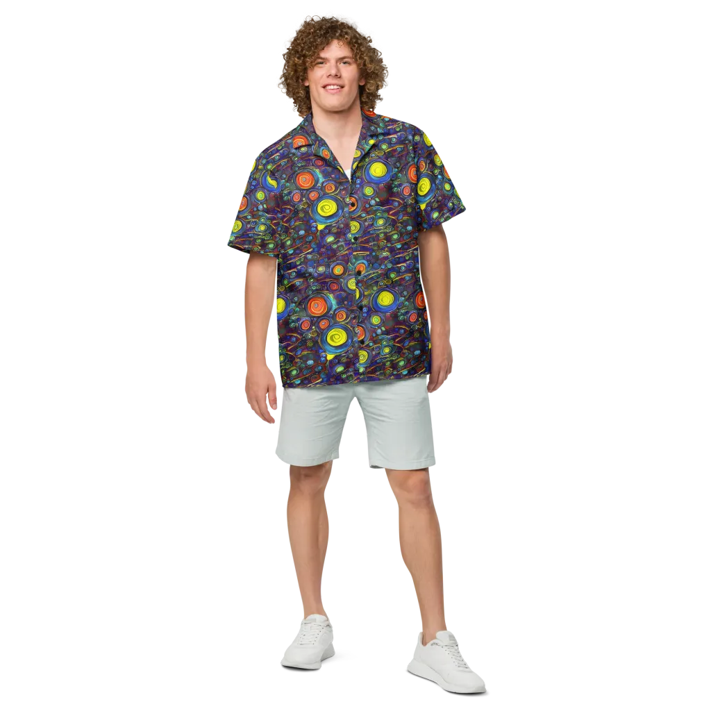 Indigo Cyclone on Button Shirt — Front
