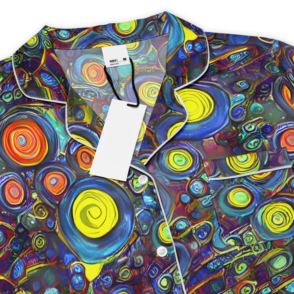 Indigo Cyclone on Women's Short Sleeve Pajama Top — Product details
