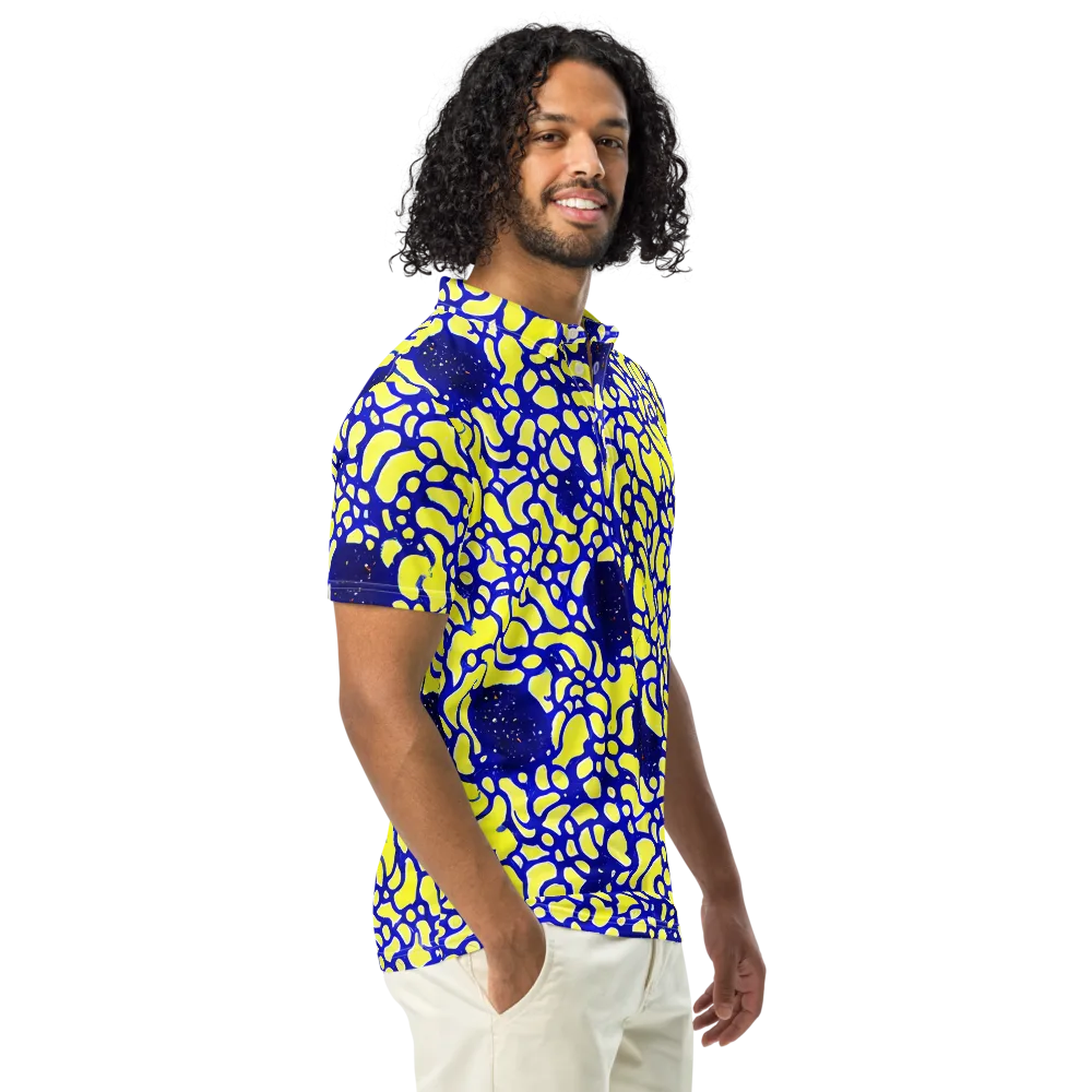 Lemon Liquefaction on Men's Slim Fit Polo Shirt — Right Front