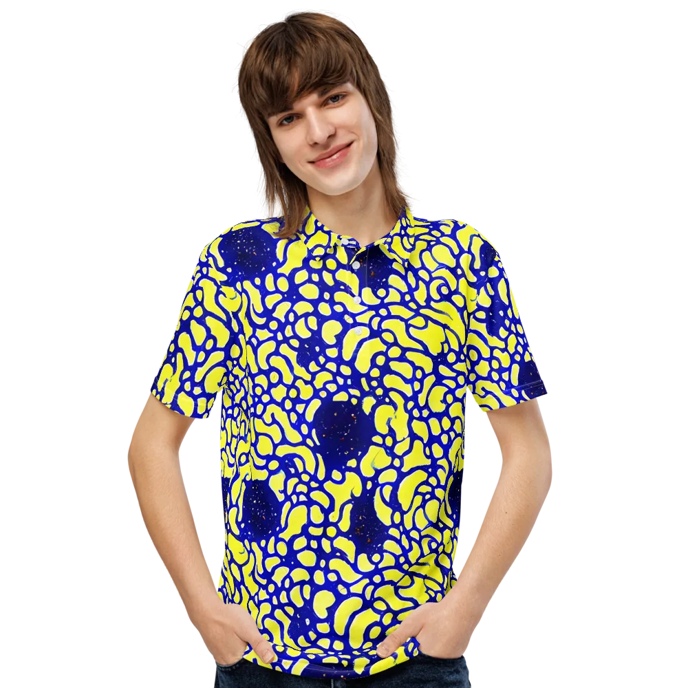 Lemon Liquefaction on Men's Slim Fit Polo Shirt — Front