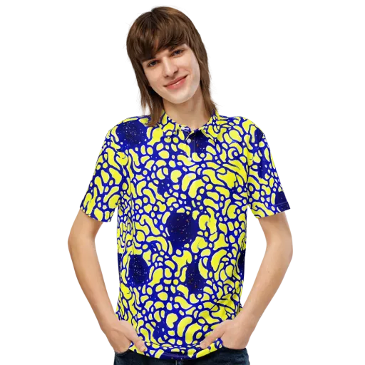 Lemon Liquefaction on a Men's Slim Fit Polo Shirt
