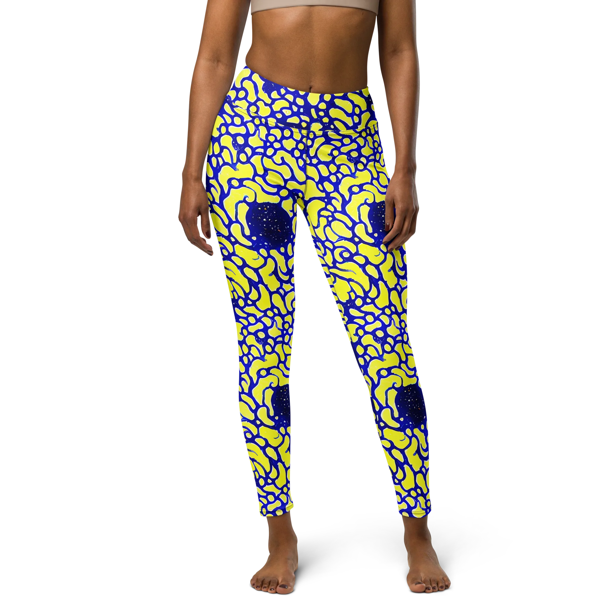 Lemon Liquefaction on Yoga Leggings — Front