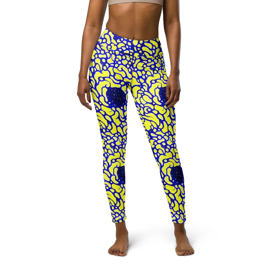 Lemon Liquefaction on Yoga Leggings — Front