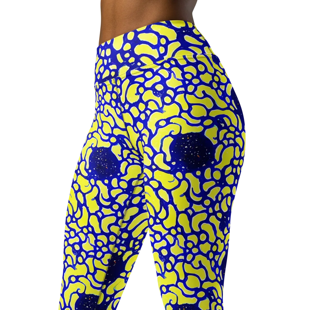 Lemon Liquefaction on Yoga Leggings — Left Front