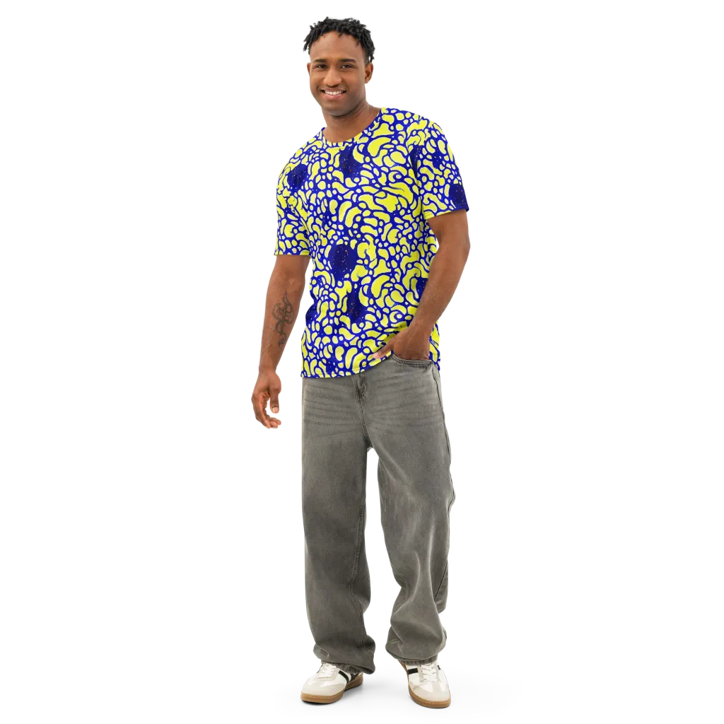 Lemon Liquefaction on Men's Cotton Crew Neck T-Shirt — Front