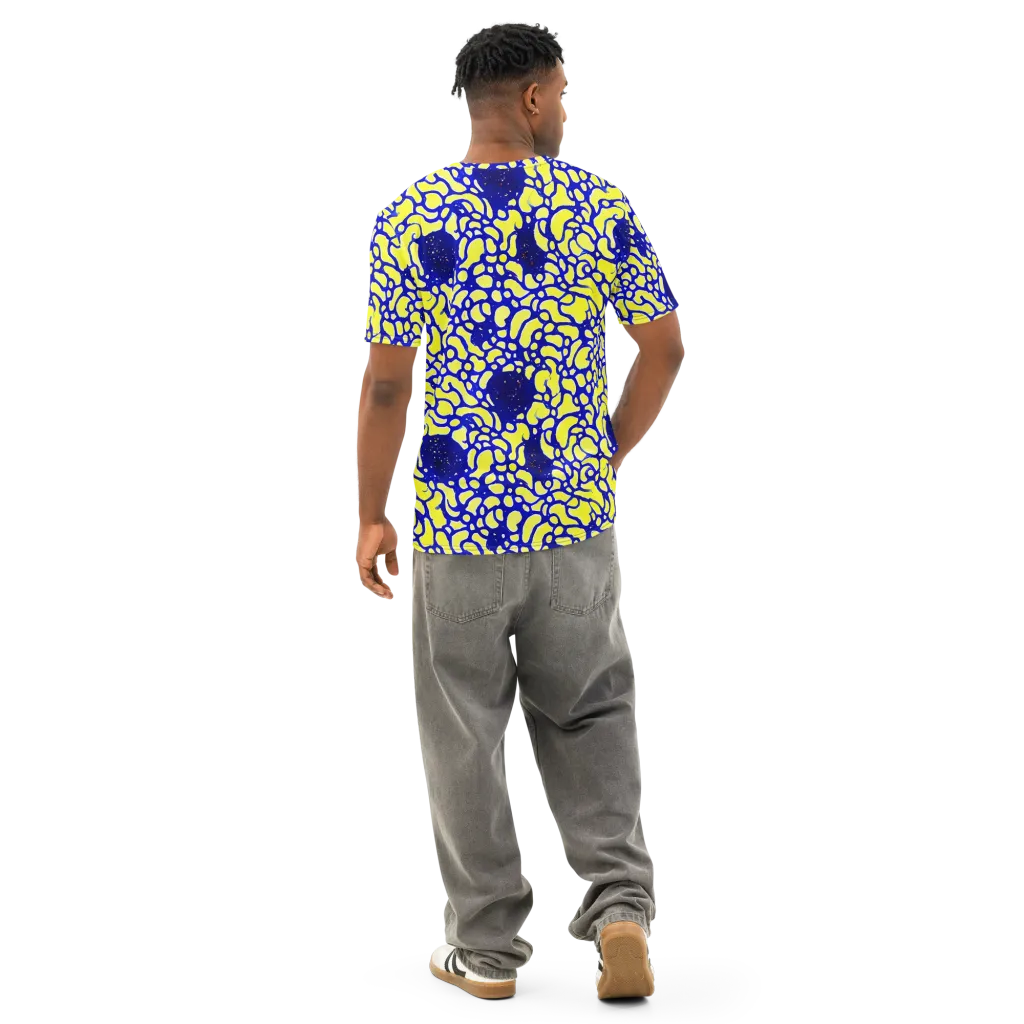 Lemon Liquefaction on Men's Cotton Crew Neck T-Shirt — Back