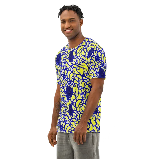 Lemon Liquefaction on a Men's Cotton Crew Neck T-Shirt