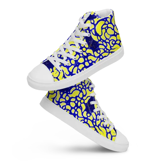 Lemon Liquefaction on a Men's High Top Canvas Shoes