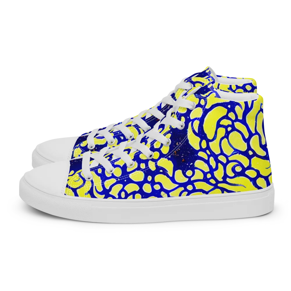 Lemon Liquefaction on Women's High Top Canvas Shoes — Left