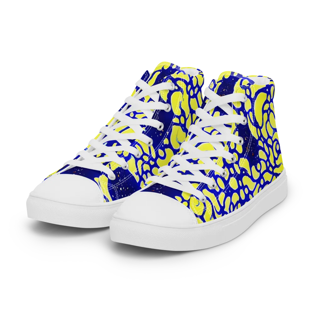 Lemon Liquefaction on Women's High Top Canvas Shoes — Left Front