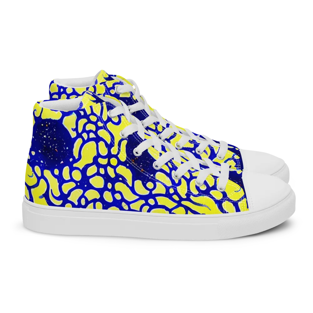 Lemon Liquefaction on Women's High Top Canvas Shoes — Right