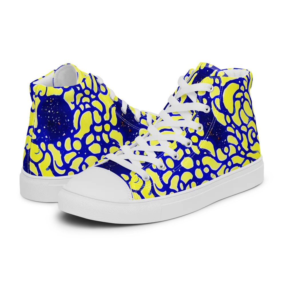 Lemon Liquefaction on Women's High Top Canvas Shoes — Left